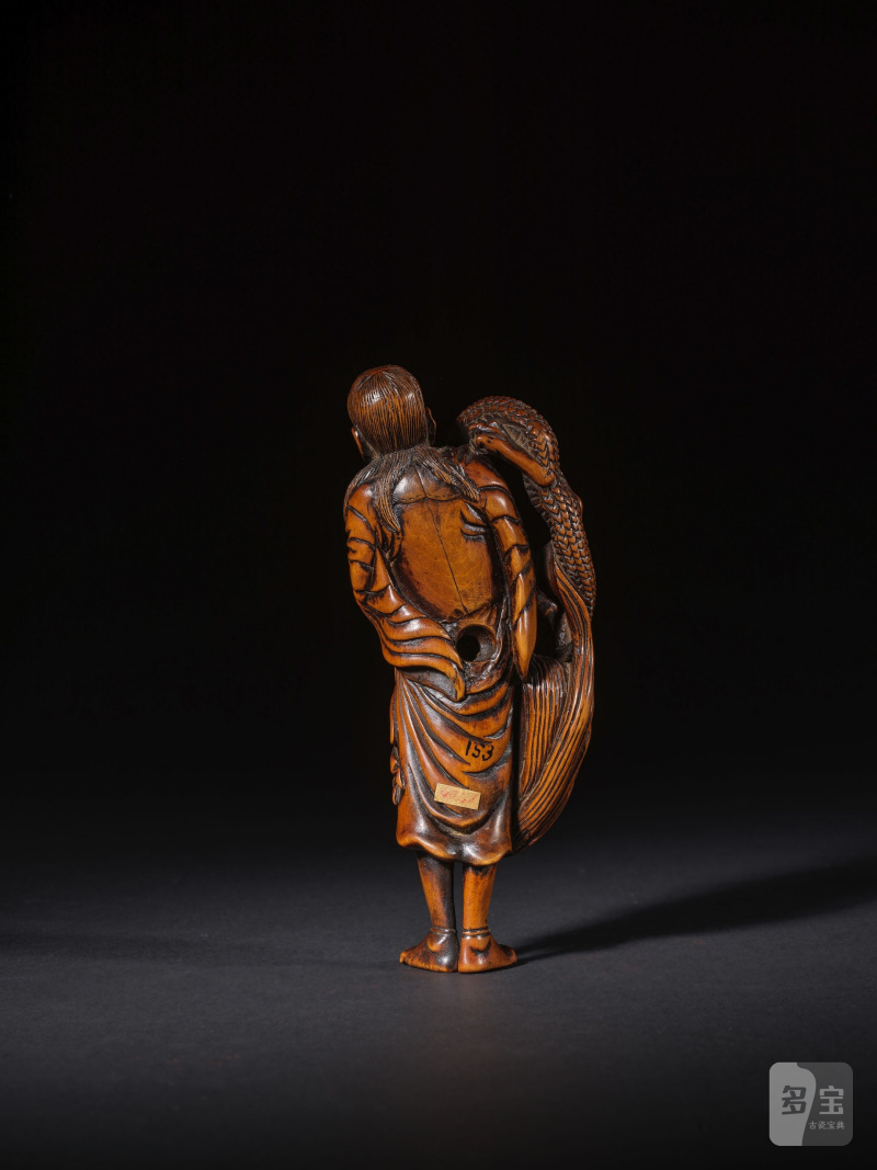 木彫根付 馬師皇 無銘 19世紀前期 | GRAND NETSUKE EN BOIS REPRÉSENTANT BASHIKO - 图6